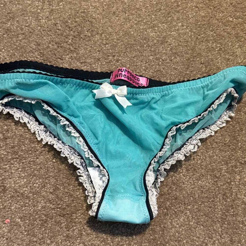 Teal Lace-Trim panties